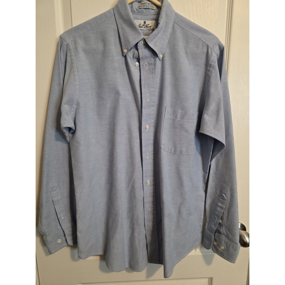Bill Blass Signature Light Blue Oxford Button Down Shirt Mens Sz 16 34/35 (265)